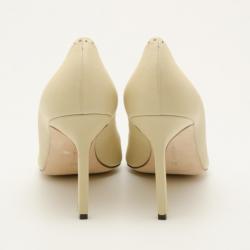 Pre Owned Manolo Blahnik Beige Leather Pumps Size 40