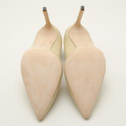 Pre Owned Manolo Blahnik Beige Leather Pumps Size 40