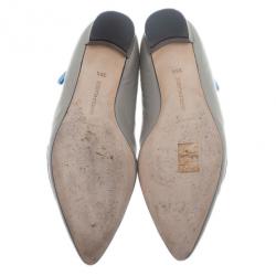 مملوكة مسبقًا Manolo Blahnik Two Tone Leather Tintoretta Flats Size 39.5