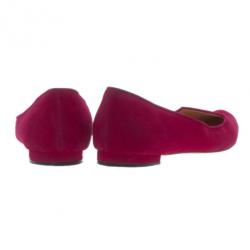 Pre Owned Manolo Blahnik Pink Suede Yak Smoking Slippers Size 39.5