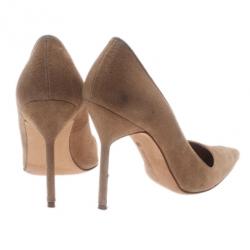 مملوكة مسبقًا Manolo Blahnik Beige Suede BB Pointed Toe Pumps Size 36