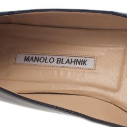 مملوكة مسبقًا حذاء باليه فلات هانغيسي جلد أسود مقاس 39.5