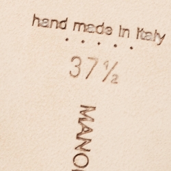 Pre Owned Manolo Blahnik Green Satin Hangisi Mules Size 37.5