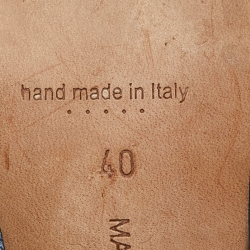 Pre Owned Manolo Blahnik Blue Satin Hangisimu Mules Size 40