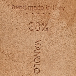 Pre Owned Manolo Blahnik Black Satin Hangisi Pumps Size 38.5