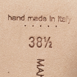 Pre Owned Manolo Blahnik Black Leather Maysli Slingback Pumps Size 38.5