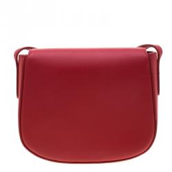 Pre Owned Mansur Gavriel Red Leather Crossbody Bag