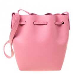 Pre Owned Mansur Gavriel Pink Leather Mini Drawstring Bag