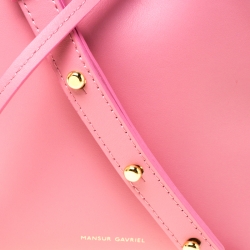 Pre Owned Mansur Gavriel Pink Leather Mini Drawstring Bag