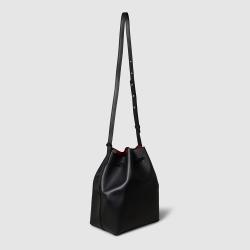 Mansur Gavriel Black Leather Bucket Bag One Size