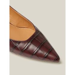 Pre Owned Mansur Gavriel Brown Croc-Effect Slingback Leather Pumps IT 40