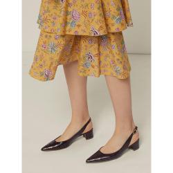 Pre Owned Mansur Gavriel Brown Croc-Effect Slingback Leather Pumps IT 40