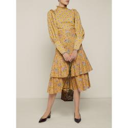 Pre Owned Mansur Gavriel Brown Croc-Effect Slingback Leather Pumps IT 40