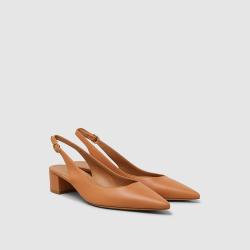 Pre Owned Mansur Gavriel Brown Slingback Lambskin Pumps IT 40