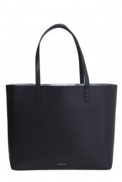 Mansur Gavriel Large Tote in Black with Gold Interior