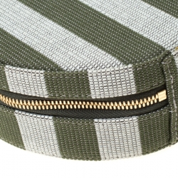 Pre Owned Mansur Gavriel Green/Off white Striped Circle Crossbody Bag