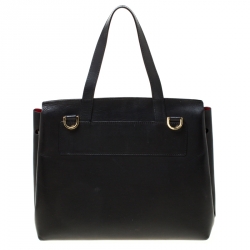 Pre Owned Mansur Gavriel Black Leather Lady Top Handle Bag