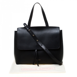 Pre Owned Mansur Gavriel Black Leather Lady Top Handle Bag