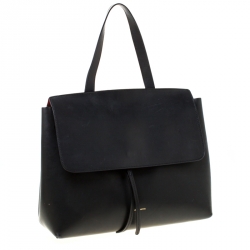 Pre Owned Mansur Gavriel Black Leather Lady Top Handle Bag