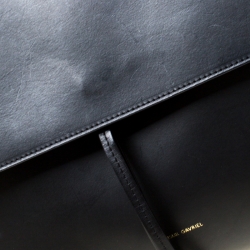 Pre Owned Mansur Gavriel Black Leather Lady Top Handle Bag