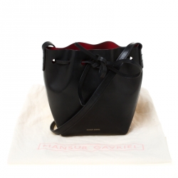 Pre Owned Mansur Gavriel Black Leather Mini Bucket Bag