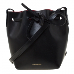 Pre Owned Mansur Gavriel Black Leather Mini Bucket Bag