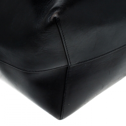Pre Owned Mansur Gavriel Black Leather Bucket Bag 
