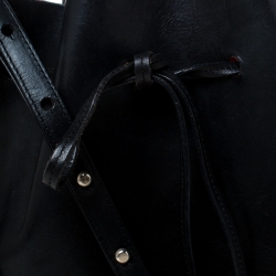 Pre Owned Mansur Gavriel Black Leather Bucket Bag 