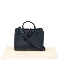 Pre Owned Mansur Gavriel Navy Blue Leather Sun Tote