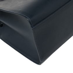 Pre Owned Mansur Gavriel Navy Blue Leather Sun Tote