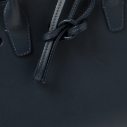 Pre Owned Mansur Gavriel Navy Blue Leather Sun Tote