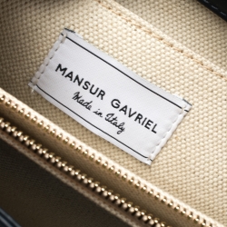 Pre Owned Mansur Gavriel Navy Blue Leather Sun Tote