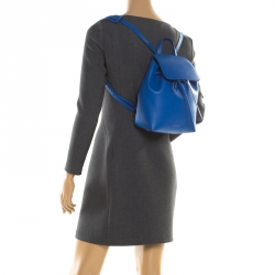 Pre Owned Mansur Gavriel Blue Leather Mini Backpack