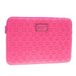 Pre Owned Marc by Marc Jacobs Pink Dreamy Logo Laptop Case