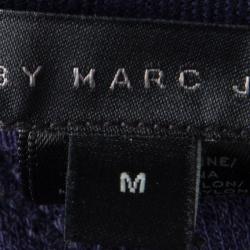 Pre Owned Marc By Marc Jacobs Navy Blue Saddle Sleeve Sweatshirt Dress M
