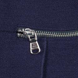 Pre Owned Marc By Marc Jacobs Indigo Drop Waist Zip Detail Sweatshirt Dress L