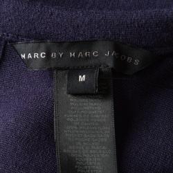Pre Owned Marc By Marc Jacobs Indigo Drop Waist Zip Detail Sweatshirt Dress L