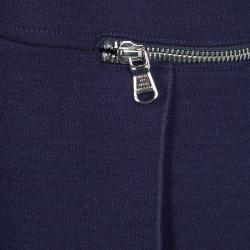 Pre Owned Marc By Marc Jacobs Indigo Drop Waist Zip Detail Sweatshirt Dress L