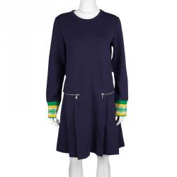 Marc By Marc Jacobs Indigo Drop Waist Zip Detail Sweatshirt Dress M