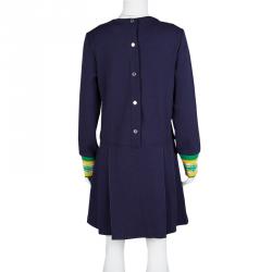 Marc By Marc Jacobs Indigo Drop Waist Zip Detail Sweatshirt Dress M