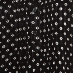 Pre Owned Marc By Marc Jacobs Monochrome Printed Silk Long Sleeve Blouse XS