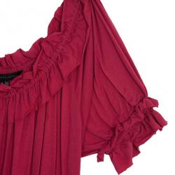 Pre Owned Marc by Marc Jacobs Muted Magenta Drop Waist Ruffle Hem Dress XS