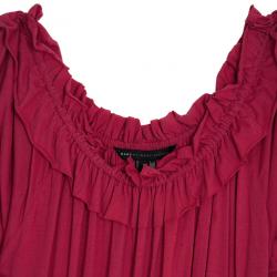 Pre Owned Marc by Marc Jacobs Muted Magenta Drop Waist Ruffle Hem Dress XS