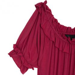 Pre Owned Marc by Marc Jacobs Muted Magenta Drop Waist Ruffle Hem Dress XS