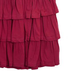 Pre Owned Marc by Marc Jacobs Muted Magenta Drop Waist Ruffle Hem Dress XS