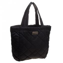 Pre Owned Marc by Marc Jacobs Black Quilted Nylon Crosby Tote