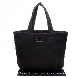 Pre Owned Marc by Marc Jacobs Black Quilted Nylon Crosby Tote