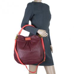 Pre Owned Marc by Marc Jacobs Maroon Leather Hillier Hobo