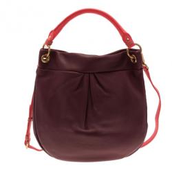 Pre Owned Marc by Marc Jacobs Maroon Leather Hillier Hobo