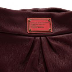 Pre Owned Marc by Marc Jacobs Maroon Leather Hillier Hobo